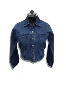 Chaqueta Corta de Mezclilla para Mujer, Manga Larga, Cierre de Botones, Color Sólido, Estilo Casual, Lavado a la Piedra, Corte Regular, para Otoño - Product Image 1