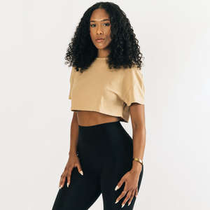 Camiseta Corta Oversize para Gimnasio y Fitness, Manga Corta, Ropa Deportiva, Top Corto para Mujer, Camiseta de Entrenamiento, Logotipo Personalizado OEM - Product Image 2