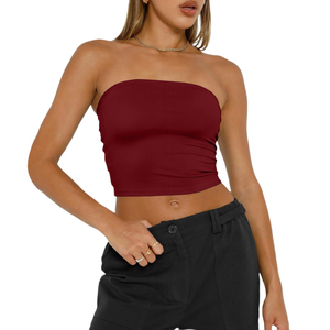 Haut tube tendance pour soirée branchée, style ajusté simple, nouveaux hauts tube personnalisés pour femmes, haut extensible sans bretelles, OEM - Product Image 4