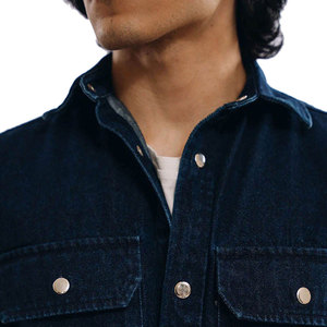 Chemises en jean imprimées style western pour hommes grandes tailles, chemises en coton tricoté à manches longues, chemises de style western pour hommes en gros - Product Image 3