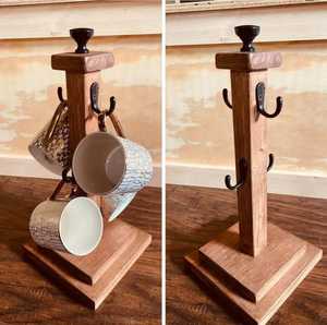 Support à tasses en métal en forme de vigne avec raisins et feuilles décoratifs, pour tasses à café en céramique, organisateur de cuisine - Product Image 2