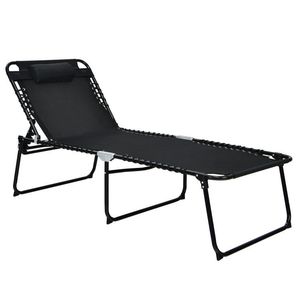 4-Position Adjustable Backrest and <b>Footrest</b> Folding Lounge Chaise Sun Lounger with Comfort Features - Product Image 4