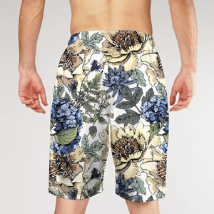 Shorts de bain pour hommes à motif géométrique, séchage rapide, taille élastique, décontractés, longueur courte, en polyester imprimé - Product Image 6