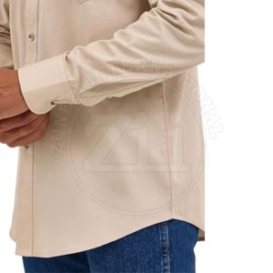 Chemise de travail légère 7oz, série Heather, résistante aux flammes, conforme NFPA2112 CAT1, tricotée, 6 ATPV FR, pour soudure, boutonnée - Product Image 4