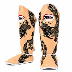 Nouvelle conception de protège-tibias pour Muay Thai, en cuir de vachette vert olive, protection du tibia pour les combats MMA, protège-tibias LED légers pour adultes - Product Image 3