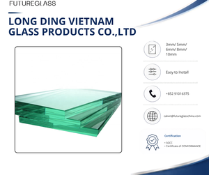 Verre trempé à faible teneur en fer, épaisseur personnalisée, incassable, finition biseautée, fournisseur pour projets de bâtiments commerciaux - Product Image 1