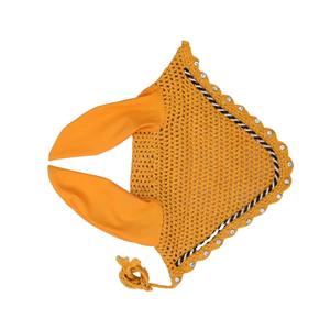 Bonnets d'oreilles pour chevaux personnalisés tendance avec passepoil, voile anti-mouches en crochet, bonnet en crochet avec protections d'oreilles en néoprène - Product Image 5