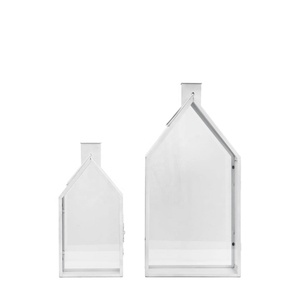 Latest Matte White House Shape Metal Candle Lanterns for Christmas Home Decoration - Product Image 4