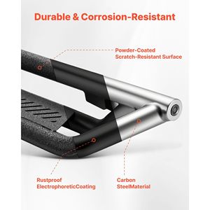 Estribos Laterales de Acero al Carbono Negro para Jeep Wrangler JL 4 Puertas 2018-2025, 6 Pulgadas, Capacidad de Carga de 550 Libras - Product Image 3