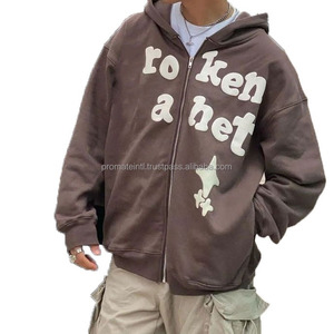 Custom Newest Fashion Full <b>Zip</b> up Fleece Eco-Friendly Heavyweight Cotton Blend Hoodie with Custom Logo 3D for for Men - Product Image 1