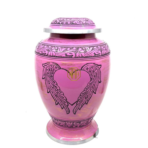 Pink Aluminium Cremation <b>Urn</b> for Human Ashes Adult Memorial <b>Urn</b> Decorative Metal Funeral Keepsake Wholesale Supplier - Product Image 1