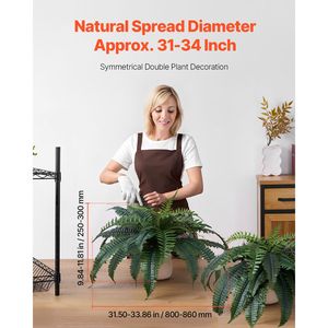 2 Pezzi Grandi Felci Artificiali Boston da Appendere, Diametro Naturale 31-34 Pollici, Pianta Finta Decorativa da Parete, 3 Pezzi - Product Image 2