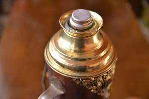 Termo de Cobre Tibetano Antiguo Estilo Mongol, Botella Térmica de Metal Tallada a Mano, Cobre Puro, Venta al por Mayor en India - Product Image 2