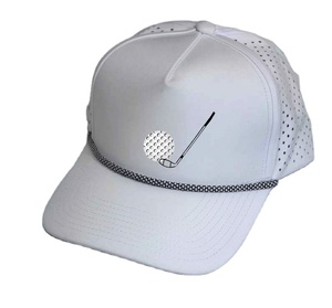 Gran promoción, venta al por mayor, 5 paneles, corte láser, logotipo impreso personalizado, sombrero de cuerda, impermeable, perforado con láser, sombrero de Golf, en blanco, Unisex, para correr - Product Image 2