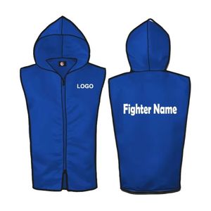 Chaleco Rosa para Boxeo con Capucha, Chaqueta sin Mangas, Logotipo del Equipo Personalizado Sublimado, Ropa Profesional para el Ring - Product Image 1