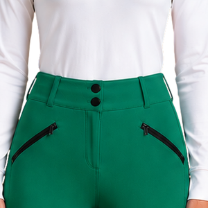 Leggings d'équitation vert émeraude pour femmes, taille haute, pantalon d'équitation extensible avec grip en silicone et poches intégrées - Product Image 3