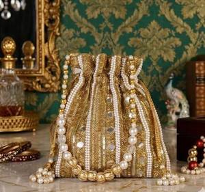 Factory Price Indian Wedding <b>Gift</b> Potli Bag Handmade Bridesmaid Party Favors Drawstring Pouch Haldi Mehndi Sangeet Return <b>Gift</b> - Product Image 2