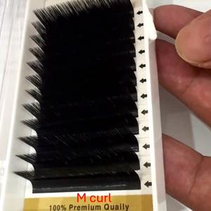 Extensions de cils individuels Premium en plateau, courbure CC/DD/M/L, longueur 7mm-20mm, 12/16 rangées, faites à la main, marque privée, PBT coréen - Product Image 1