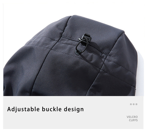Veste coupe-vent imperméable à capuche pour homme, couleur unie, décontractée, pour l'extérieur, en polyester, fermeture éclair, style hiver - Product Image 2