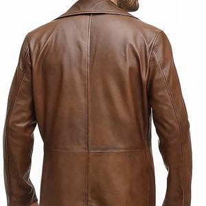 <b>Mens</b> Leather Long Overcoat With Belted Waist <b>Full</b> <b>Length</b> Winter Trench <b>Coat</b> Warm Windproof Outerwear Long Sleeve Fashion - Product Image 2
