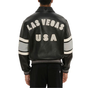 Service OEM Fabricant de vestes en cuir brodé Avirex, veste en cuir de vachette véritable personnalisée, veste d'hiver pour homme, imperméable et coupe-vent - Product Image 4