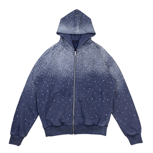 Sweat-shirt à capuche en molleton 100% coton avec strass, style streetwear hip-hop, coupe classique, pour homme, vêtements d'extérieur, pull unisexe - Product Image 6