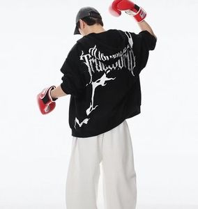 Sweat à capuche en mélange coton-polyester 450G, motif brodé gothique, épais et élégant, sweat à capuche streetwear surdimensionné, pour toutes les saisons - Product Image 1