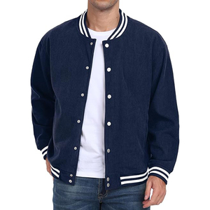 Fabric Studio Eco-Friendly Breathable Color Block Contrast Varsity <b>Jacket</b> <b>Men</b> Cotton/Nylon Blend Bold Panel Design <b>Baseball</b> - Product Image 1