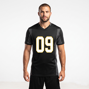 Maillot de football professionnel avec nom et numéro, sublimation personnalisée de haute qualité, maillots de football pour hommes à col en V - Product Image 1