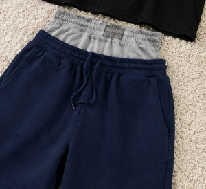 Shorts en toile à double ceinture pour hommes |   Style streetwear superposé |   Coupe ample |   Fermeture à cordon respirante |   100% coton | - Product Image 5