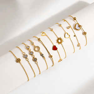 Trendy Acier Inoxydable Stainless Steel 18K Gold Plated Zircon Women Fashion Jewelry Chain <b>Bracelet</b> - Product Image 6