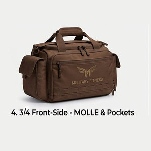Sac à dos de voyage personnalisé grande capacité, sac de voyage imperméable pour hommes et femmes, sac de sport, sac de voyage tactique marron - Product Image 1