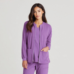 Blouse d'infirmière médicale unisexe, uniforme d'hôpital, tricotée, 100% coton, respirante, confortable, couleur personnalisée, logo personnalisé - Product Image 4