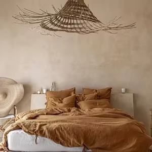 Parure de lit minimaliste en coton lavé vert olive, unie, douce, respirante, simple, pour la maison - Product Image 3