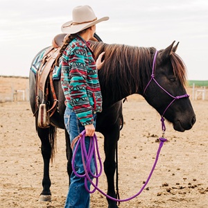 Adjustable Horse Riding Rope Halter Genuine Leather Customizable Size Logo Premium Quality English Western Style Durable - Product Image 1