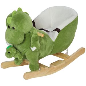 Grande Dinosauro Cavalcabile con Cintura di Sicurezza, 32 Canzoni e Marionetta per Bambini 18-36 Mesi - Verde - Product Image 1