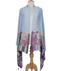 Châle en cachemire et laine fine VIC pour femme, élégant, avec bordure florale tissée, doux, chaud, de qualité supérieure, 70 x 200 cm - Product Image 3