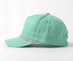 Gorra de Algodón Verde Menta Ajustable con Ribete de Cuerda – Gorro Casual Unisex para Primavera y Verano - Product Image 3