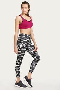 Women's Sports <b>Bra</b> Set Geometric Print Leggings Racerback Wireless Seamless Spandex Polyester All Seasons Workout Wear - Product Image 5