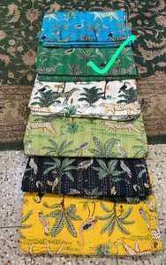 Cotton Kantha Stitch Bedcover Handmade Using Traditional Running Stitch Technique for <b>Comfortable</b> Bedroom and Guest Room Use - Product Image 2