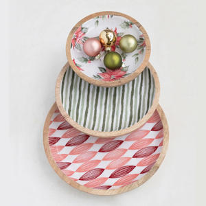 Juego de 3 cuencos de madera de mango para Decoración de mesa, cuenco de madera para servir comida y cocina, uso de decoración del hogar a precio barato, novedad - Product Image 5