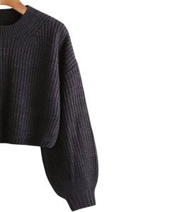 Suéter de punto acanalado de manga larga con cuello redondo, suave y elástico, de moda, informal, para invierno, en oferta, con garantía de calidad. - Product Image 2