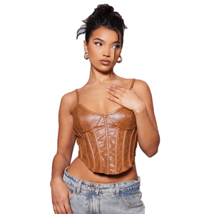 คอร์เซ็ทหนังแท้สำหรับผู้หญิงไซส์ใหญ่ ดีไซน์ใหม่ ระบายอากาศได้ดี พร้อมโครงเหล็ก ดีไซน์พรีเมียม - Product Image 2