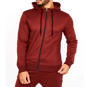 Sweat à capuche zippé pour homme, couleur turquoise, coupe classique, en molleton tricoté 100% coton respirant, couleur unie, décontracté, pour l'automne - Product Image 5