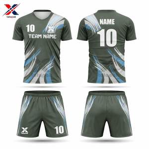 Camisetas de Fútbol 7V7 Ligeras y Transpirables, Cuello en V, Manga Corta, Nombre del Jugador Personalizado, Nombre del Equipo, 100% Poliéster, Uniforme de Secado Rápido - Product Image 3