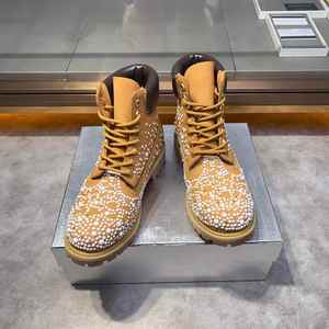 Bottes en cuir mi-mollet pour homme, imperméables, à lacets, mode automne-été - Product Image 3