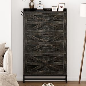 Large Capacity <b>Grey</b> Shoe <b>Cabinet</b> for Home Entry and Entrance Balcony Storage Shoe Rack - Product Image 1