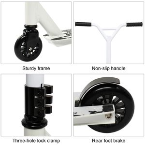 Monopattino Freestyle Bianco per Adolescenti e Adulti, Pieghevole, per Esercizio all'Aperto, Skateboard a Due Ruote, Pieghevole, Capacità Massima 100kg, in Alluminio - Product Image 2