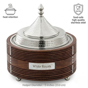 Modern Chafing Dish Style <b>Insulated</b> Stainless Steel Hotpot Set Food Warmer Thermal Server with Lid for Iftar Eid Tables - Product Image 4