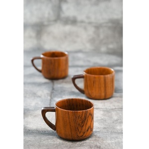 Rustic Wooden Coffee Mug Handmade Natural Solid Wood Mug Eco Friendly Drinkware <b>for</b> Home Kitchen Use - Product Image 1